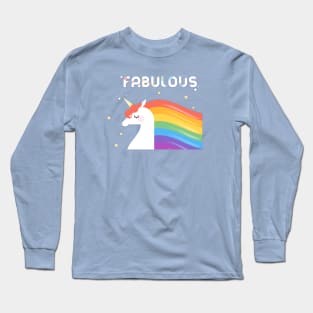 Fabulous Sparkling Rainbow Unicorn Long Sleeve T-Shirt